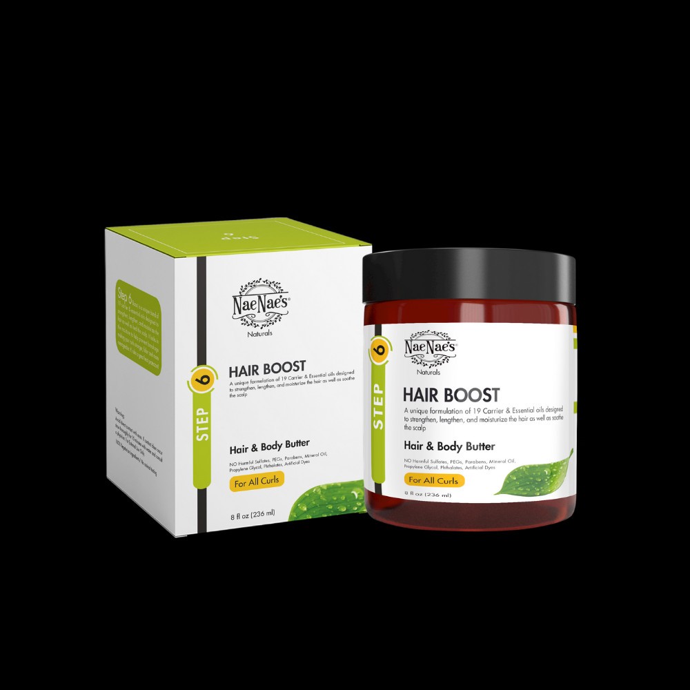 Nae Nae's Naturals [STEP 6] BOOST: Hair Boost & Body Butter - All Natural,  Curly Hair, 19 All Natural Ingredients, Handmade, Hair Treatment 